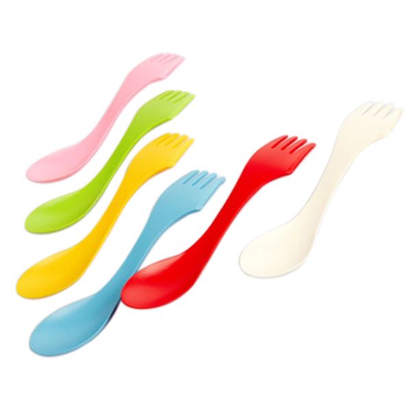 TravelEats Spork Set - 6pc Cutlery Combo for Camping & Hiking. Lightweight Utensils with Fork, Spoon, & Knife.