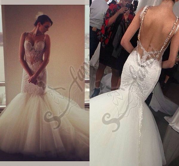 

custom made 2021 new arrival mermaid backless crystal fashion wedding dresses bridal gown with lace, White