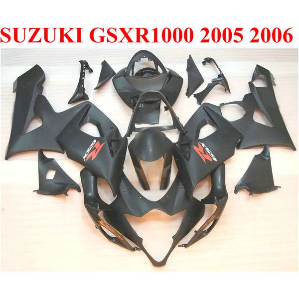 Kit carenatura ABS di alta qualità per SUZUKI 2005 2006 GSXR1000 05 06 GSX-R1000 K5 K6 tutte le carene nere opache impostate SX18