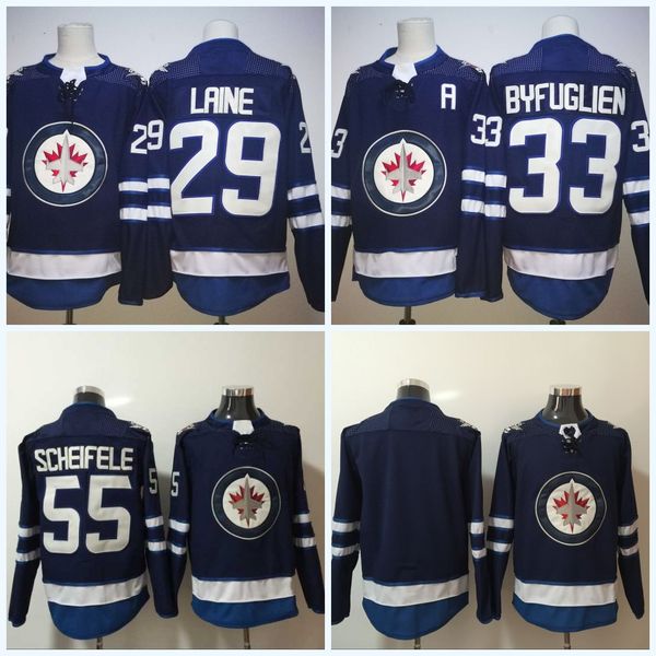 

#29 Patrik Laine 2017-2018 Season Mens' Winnipeg Jets Jersey#33 Dustin Byfugli #55 Mark Scheifele #Blank New Team Hockey Jerseys