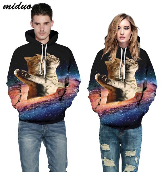 

star cat dog digital printing hoodie size sport sweater couples dress baseball clothes long sleeved sport coat sweater, Black