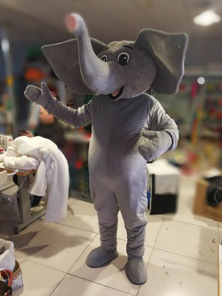 Heißer Verkauf Cartoon echte Bilder Elefant Elefant Maskottchen Kostüm Erwachsene Größe kostenloser Versand