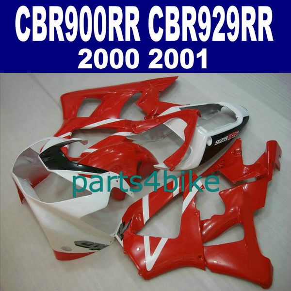 Menor preço fairings para HONDA CBR929RR carenagem kit CBR 929 2000 2001 vermelho preto branco bodykits CBR 900 RR 00 01 CBR900RR HB82