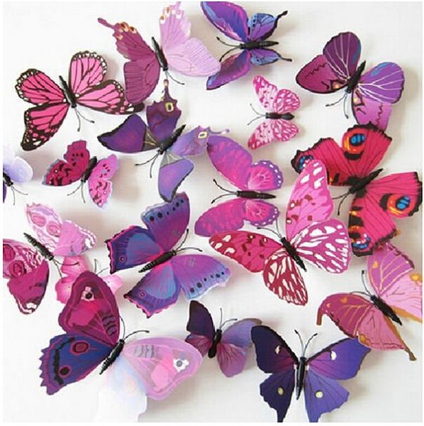 Uk Deals 3d Diy Butterfly Magnet Wall Stickers Art Design Decal