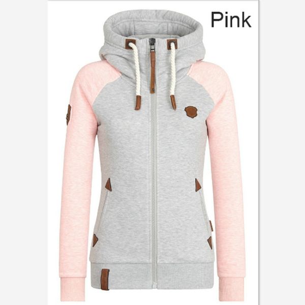 

2017 fashion sweater colorful coat hit color patchwork personality hooded sweater women hoodies sweatshirts, Black