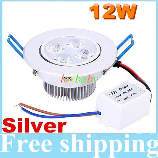 

cree dimmable led recessed ceiling lights 12w led downlights warm/natrual/cold white 720 lumens ac 110-240v + power supply
