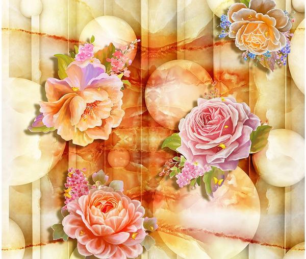 

waterproof pvc wallpaper floating flowers 3d floor self adhesive wallpaper