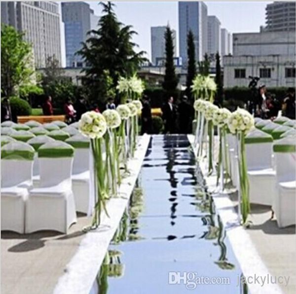 10m 1 M Wide Shiny Wedding Decor Mirror Carpet Aisle Runner With