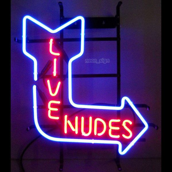 

новый live nudes неоновая вывеска настоящее стеклянная трубка вывеска пивной бар pub магазин неоновых вывесок дисплей реклама знак 17 "x14