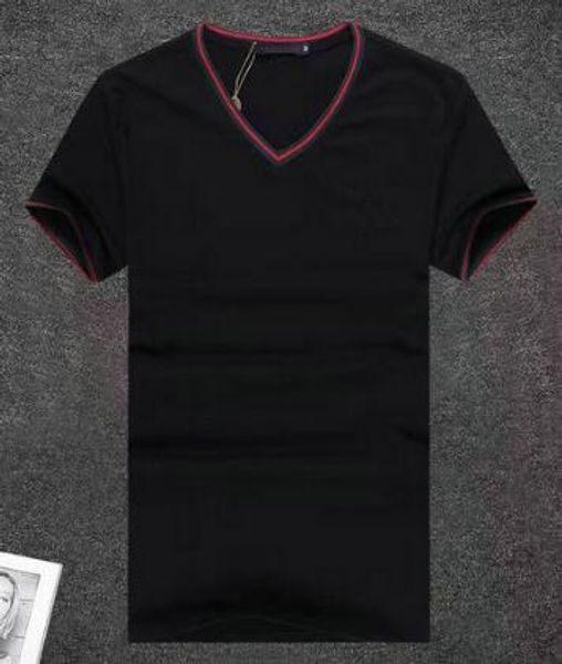 

On Sale italy Solid T-shirt Fashion Men Tshirt V-Neck Short Sleeve Summer Sports Tops Tees T shirts XXXL White