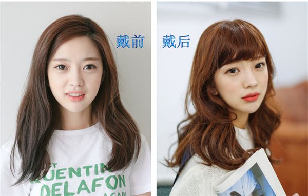Straight Oblique Fringe Bangs With Long Templegrade 5a Brazilian 100 Human Hair Extension Fashion Korea Cute Sytle Factory Direct Short Black Hair