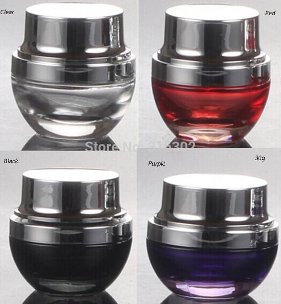 

6pcs/lot 30ml glass cream jar with silver lid,1oz glass cosmetic container, cosmetic packaging
