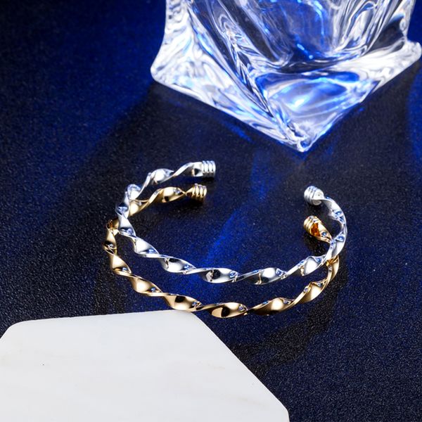

10pcs/lot gift factory price 925 silver charm bangle twisted 18k gold bracelet fashion jewelry 1829, Black