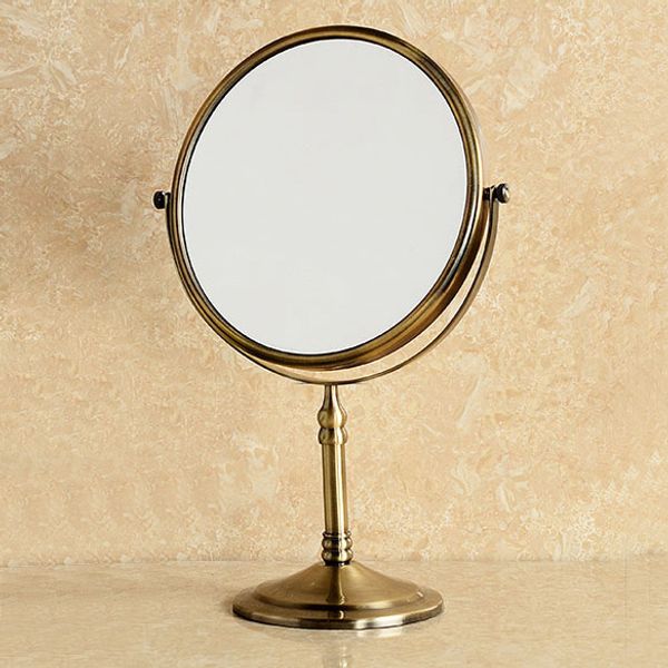 Elegant Vintage Style Copper Framed Two Faces 8 Inches Round Home Decor Tabletop Swing Cosmetic Mirror Mirrors From