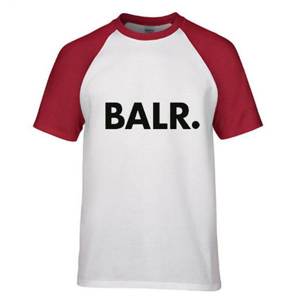 

men short sleeve t-shirts balr. letters printed summer colors patchwork tees, White;black