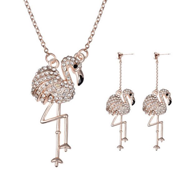 

austrian crystal necklace earrings jewelry sets 18kgp swan women jewelry sets charm party jewelry set cal21059a, Silver