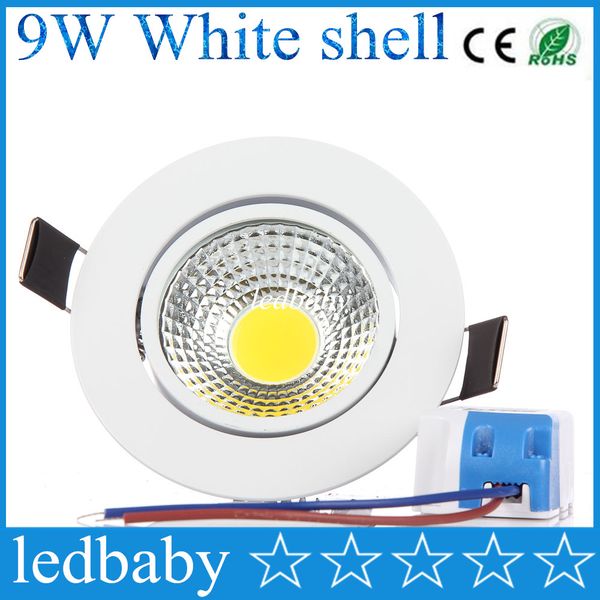 

cob led ceiling light 9w dimmable recessed wall spot down lamp warm/cool white for home lighting 110v 220v