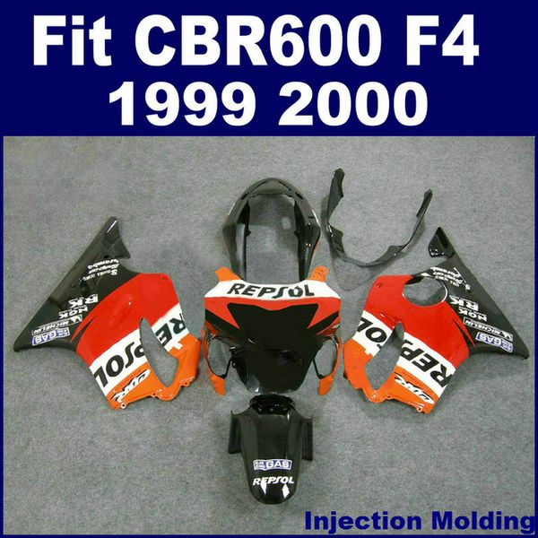 

7gifts 100 injection molding fairing for honda cbr600 f4 1999 2000 black red orange 99 00 cbr 600 f4 fairings kits kmuy