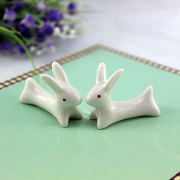 Wholesale-10pcs/lot Cute Ceramic Ware  Chopsticks Stand Rest Chopsticks Holder Rack Porcelain Spoon Fork Holder New free shipping