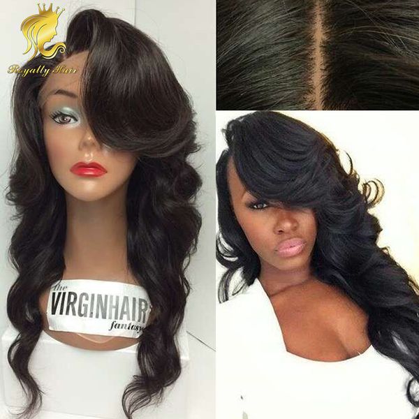 

100% peruvian silk base 4*4 human hair full lace wigs lace front wigs full lace human hair wigs for black women wavy hair, Black;brown