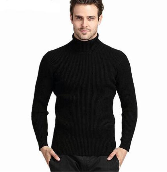 

new winter mens round neck sweater mens solid color casual wool sweater mens slim fit brand knitted pullovers, White;black
