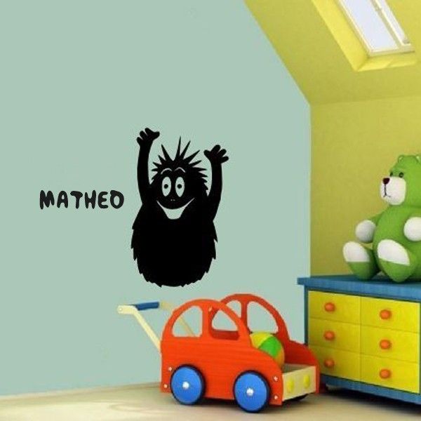 

Персонализированные имя мультфильм BARBAPAPA декор стены термоаппликации съемный ви