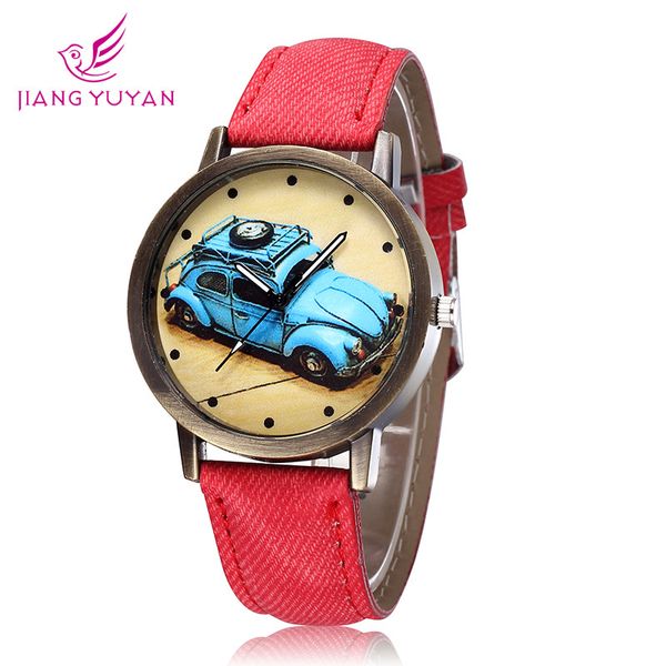 

2018 старинные простой кожаный ремешок часы для студентов мода синий классический