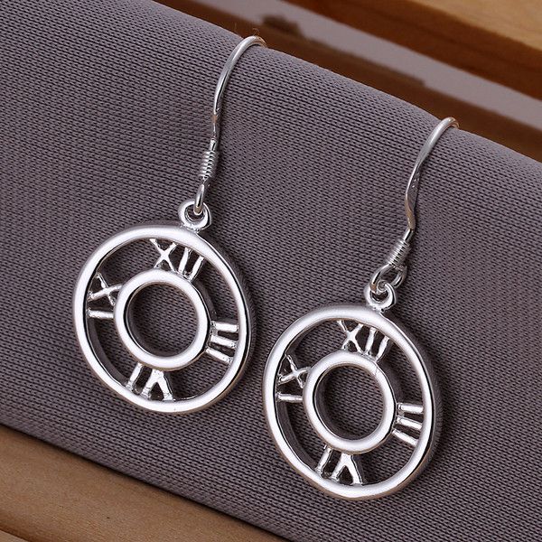 

brand new sterling silver plate empty roman earrings dfmse041,women's 925 silver dangle chandelier earrings 10 pairs a lot