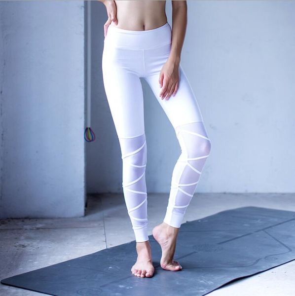 2020 Women White Yoga Leggings High Waisted Yoga Athletic Pant Leggins