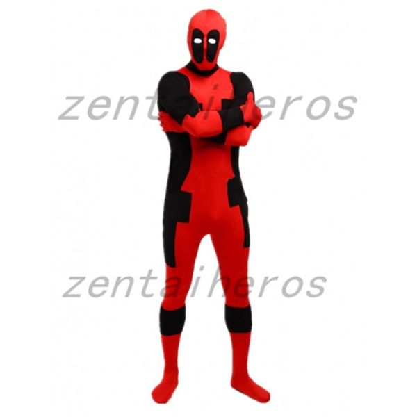 

красный и черный дэдпул костюм героя, Black;red