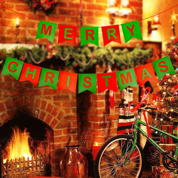 

merry christmas hanging decoration for party 14pcs pannels hang deco for malls supermarket home store non-woven fabric