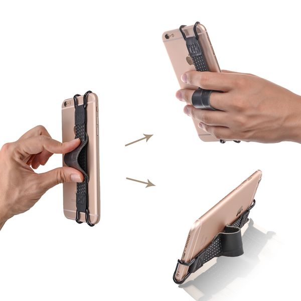 iPhone için 6 / 6S (Plus) Standı Deri Kemer Tutucu TFY Güvenlik El Kayışı / Samsung Galaxy S7 ve Fazla
