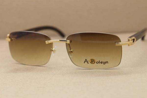 

rimless 8200759 black buffalo horn sunglasses men sunglasses famous c decoration gold frame glasses frame rimless glasses size:60-18-140, White;black