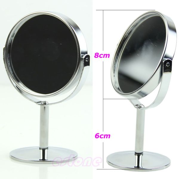 

Women Mini Circular Makeup Cosmetic Dual 2Sided Normal + Magnifying Stand Mirror
