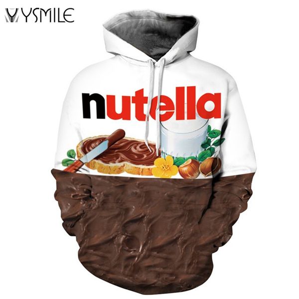 

wholesale- 2017 nutella pattern men&women hoodies couples casual style 3d print personality autumn winter sweatshirts hoody tracksuits, Black