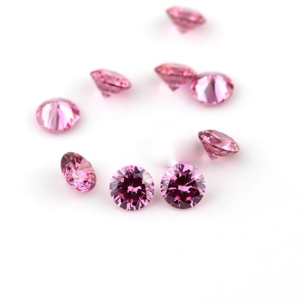 

1000pcs/lot price small size 3a pink color cz european star cut round 0.8-2.3mm synthetic loose stones for jewellery necklace, Black