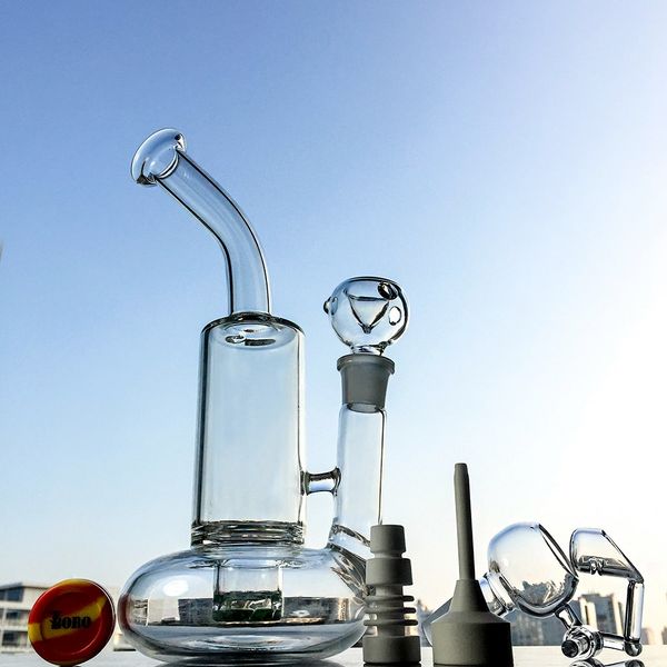 Base per salvagente Dab rig Tornado perc bong Turbina Disco Perc Bong in vetro Vortex Recycler Riciclatore in vetro Secchio al quarzo con braccio girevole WP146