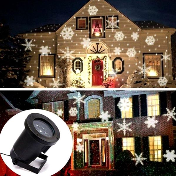 Led Snowflake Lights Outdoor Christmas Light Projector Garden