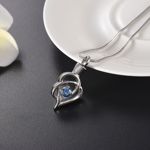 

ijd9936 ash keepsake urn for pet/human ashes cremation urn pendant necklace crystal hollow heart urn memorial jewelry sale, Silver