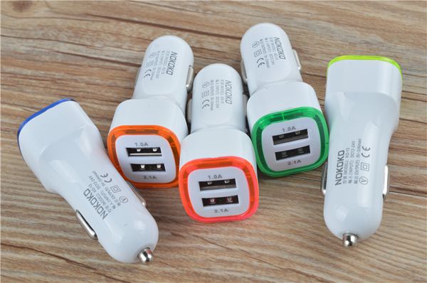 

for usb car charger phones led dual 5v lights cell mobile adapter 2.1a+1a universal thwgv