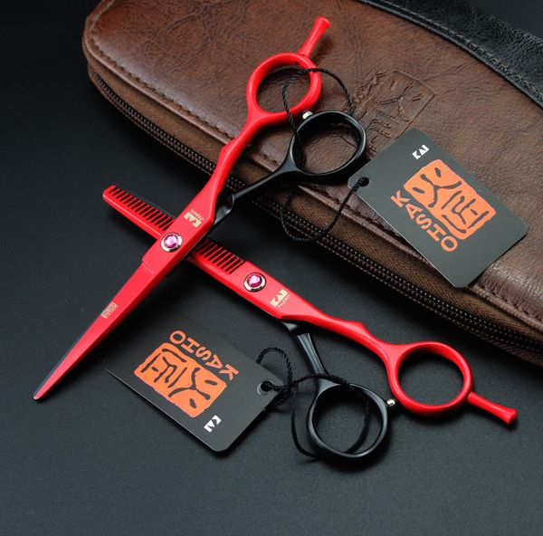 

730# 5.5 дюймов ножницы для волос высшего качества с одним прямым хвостом, Япония Kasho профессиональный салон и главная стрижка волос истончение ножницы, бело-красный
