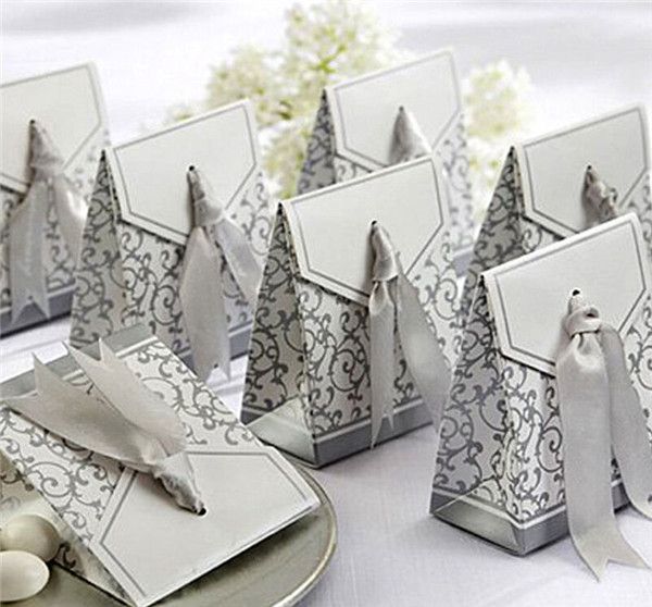 Band Hochzeit Süßigkeiten Papier Box Kreative Goldene Silber Band Hochzeit Gefälligkeiten Party Geschenk Süßigkeiten Papier Box 10 Stück Boxen Süßigkeiten favou2694