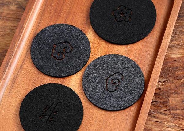 

новый войлок каботажное судно чашки коврики мультфильм pad ткань чашки кружка мат кофе чай держатель домашнего декора