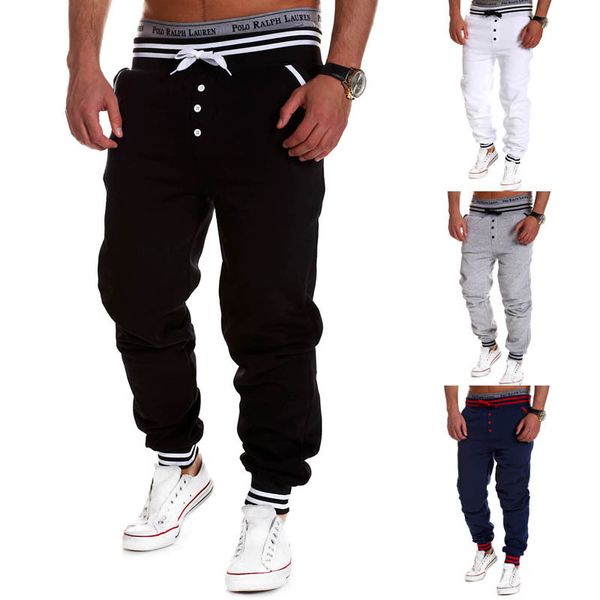

wholesale-men pants sport jogging sweatpants mens joggers cargo harem pantalones hombre outdoor hip hop trousers pantalon homme 8754, Black