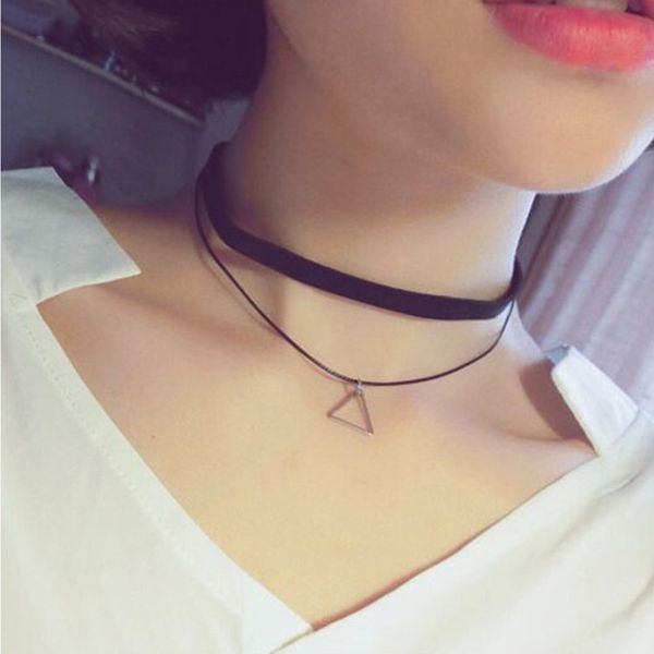 

2017 clothes accessories women's chain strap chain, harajuku necklace, women's short clavicle chain, fashion necklace jewelry whol, Black