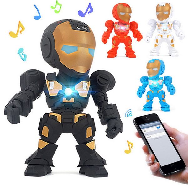 

cute c-89 iron man mini portable wireless bluetooth speaker new robot design speakers with support tf fm radio handsfree