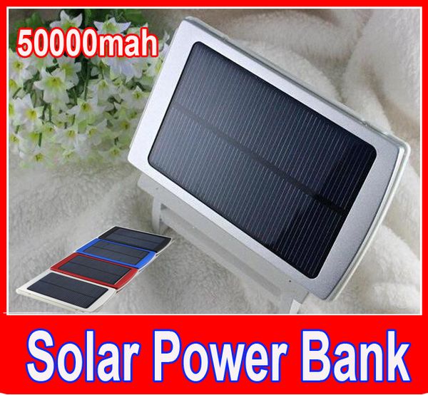 

new 50000mah solar charger and battery 50000 mah solar panel dual charging ports portable power bank for all cell phone table pc mp3
