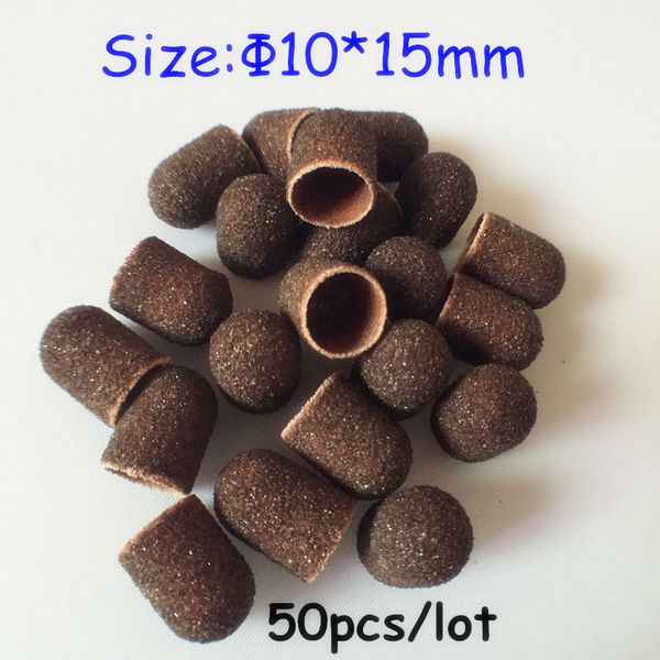 

wholesale-sell 10*15mm 50 pcs/lot nail art sanding bands caps ring for electric nail drill professional manicure pedicure nail tools