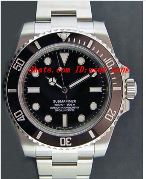 

luxury watches no-d black dial ceramic bezel stainless steel 114060 fashion brand 40mm automatic mens men's watch watches, Slivery;brown