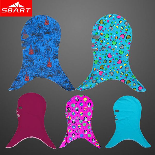 Wholesale-Sbart swimming cap head swimming waterproof sunscreen mask UV swimming cap sbart face Gini Facekini face mask